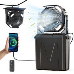 国境を越えた工場直接供給多機能充電式スプレーファン屋外釣りファン RGB ライトファンライト大容量