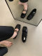 French evening style silver single-layer shoes Women's Flat 2023 Autumn New elegant fairy commuter square toe shallow mouth Mary Jane