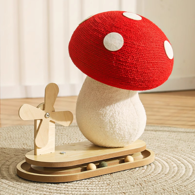 Cat Scratching Board Mushroom Cat Scratching Post Sisal Vertical Cat Claw Scratch-Resistant Climbing Frame Integrated Scratcher Cat Toy