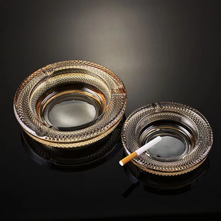 Manzana verde transparente diamante cigarrillos cenicero KTV hotel casero cuadrado cenicero de vidrio redondo al por mayor