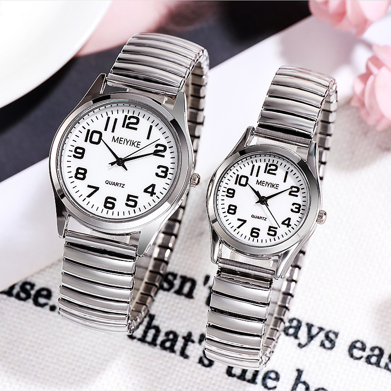 Middle-Aged and Elderly Watches, Large Digital Quartz Watches, Couple Watches, Elastic Straps, Steel Straps, Elderly Fashion Watches, Factory Direct Sales