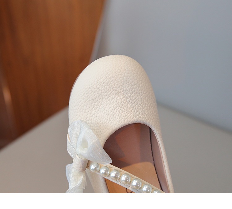 Mädchen Leder Slipper Mit Perlen Schleife Und Weicher Sohle_voghion.com
