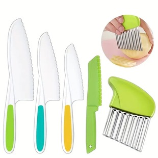 Children's Safety plastic fruit cutter cake holder knife plastic small kitchen knife baking tool bread knife