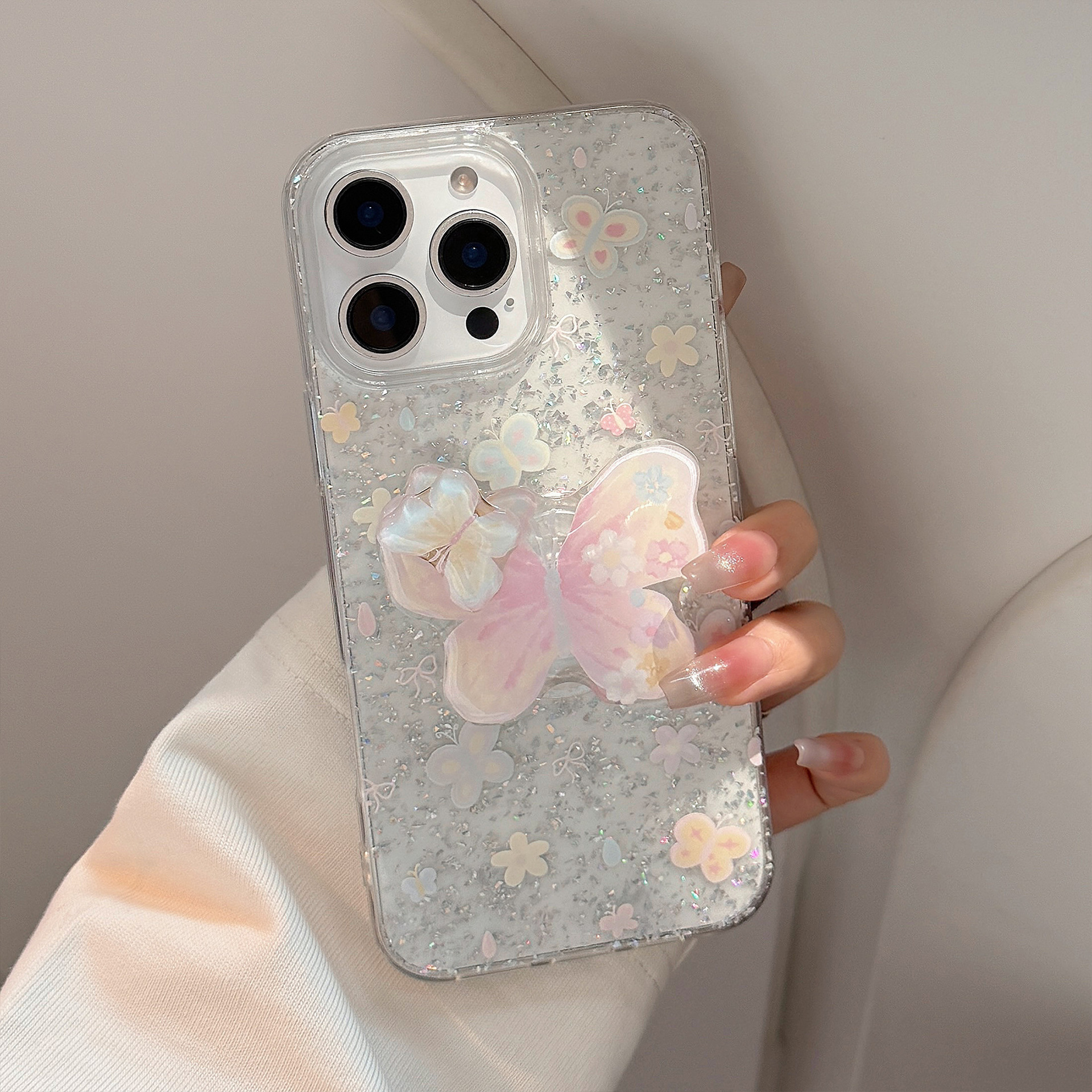 Verano brillo color flor lazo para Apple 15Pro simple 16ProMax funda para teléfono 14/13 nuevo