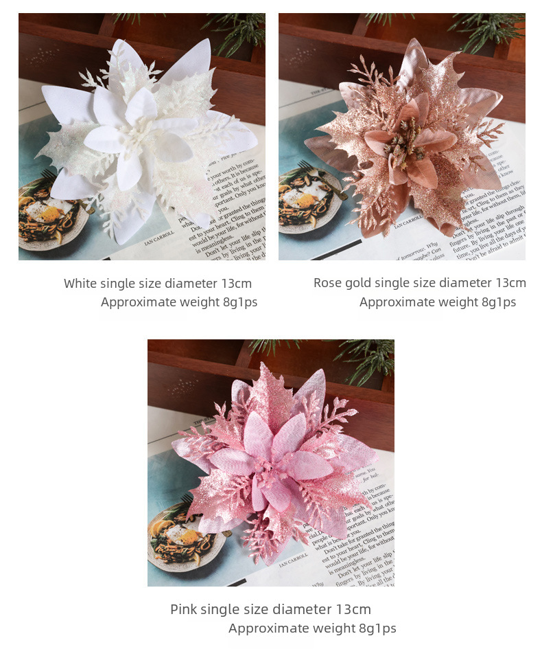 Decorazioni natalizie cipolla artificiale panno floccaggio panno polvere da spolverare fiore di Natale decorazione albero di Natale accessori ghirlanda di Natale_voghion.com