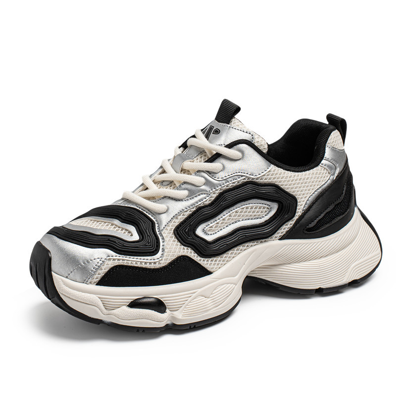 Estación europea zapatos de hombre de cuatro estaciones, malla de primavera, zapatos deportivos casuales transpirables, zapatos de fondo grueso para estudiantes de todo fósforo