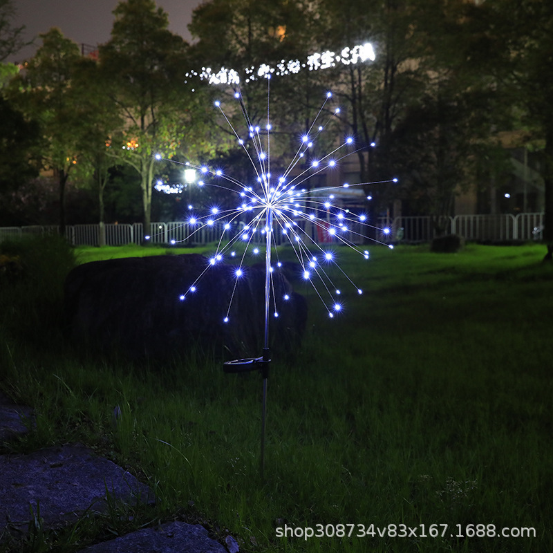 太陽エネルギーの花火の明かりの屋外の芝生のledのイルミネーションのタンポポの明かりは祝日の花園の庭の庭の装飾の明かりをつなぎます。|undefined