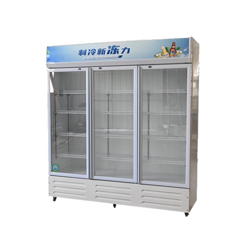 Gabinete de refrigeración de bebidas de cerveza Gabinete de exhibición de refrigeración vertical Gabinete de preservación comercial Doble puerta Supermercado Refrigerador Gabinete de cerveza Soporte fábrica