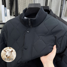 翻领纯色棉衣男冬季中年保暖厚款休闲百搭棉袄外套冬季