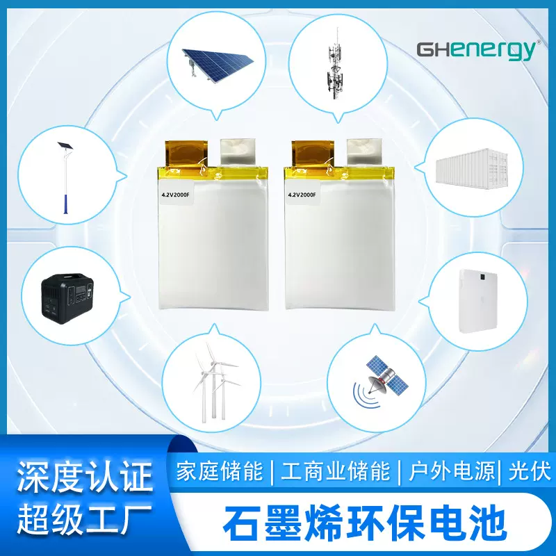 软包4.2V2000F汽车启动电源电芯石墨烯电池可耐低温
