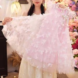 女童裙子2026新款儿童大童洋气潮流连衣裙夏季女孩蛋糕裙纱裙夏装