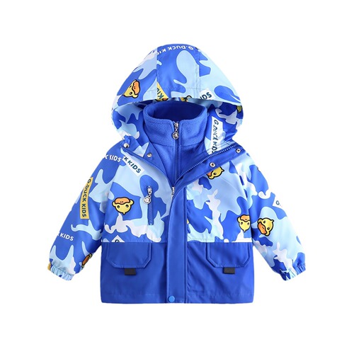 Little Yellow Duck Children's Windbreaker 2024 Two-piece Set Spring and Autumn Style Boys' and Girls' Three-in-One Windproof and Warm Coat