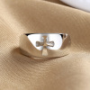 Personality Simple Hollow Cross -Striel Ring Women's Joint Fingers Little Finger Ring Girls Cold Width Wide Face Ring toe Tide Jewelry