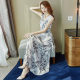 Beach Dress Bohemian Long Dress Women's Summer 2024 New Waist Lace-up Slimming Seaside Vacation Chiffon dress