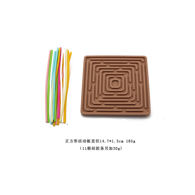 정사각형 - 분홍색(실리콘 스트립 12개 및 검정색 천 가방 포함)