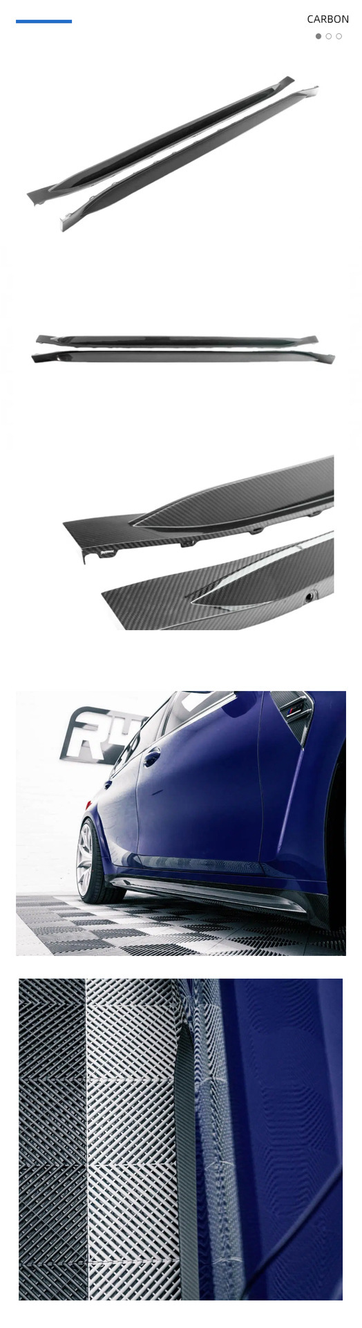 Suitable for Bmw M3M4G80G82 Dry Carbon Fiber Original Style Side Skirts and Bumper Carbon Fiber Surround