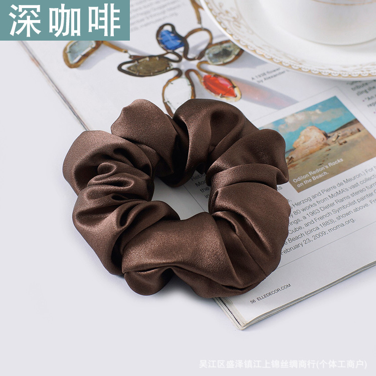 19 M 3,5 CM banda de pelo de seda banda de goma gruesa alta elástica Cola de Caballo updo cuerda de pelo accesorios para el cabello hembra Flor de seda de morera tocado