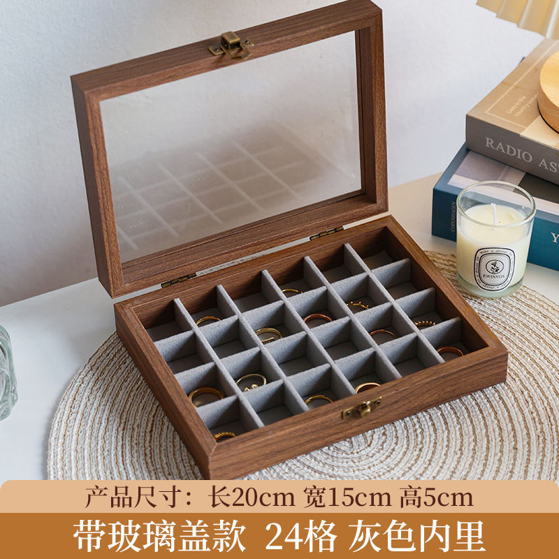 首饰收纳盒精致高档绒布盒小型戒指项链耳钉珠宝饰品多功能收纳盒|undefined