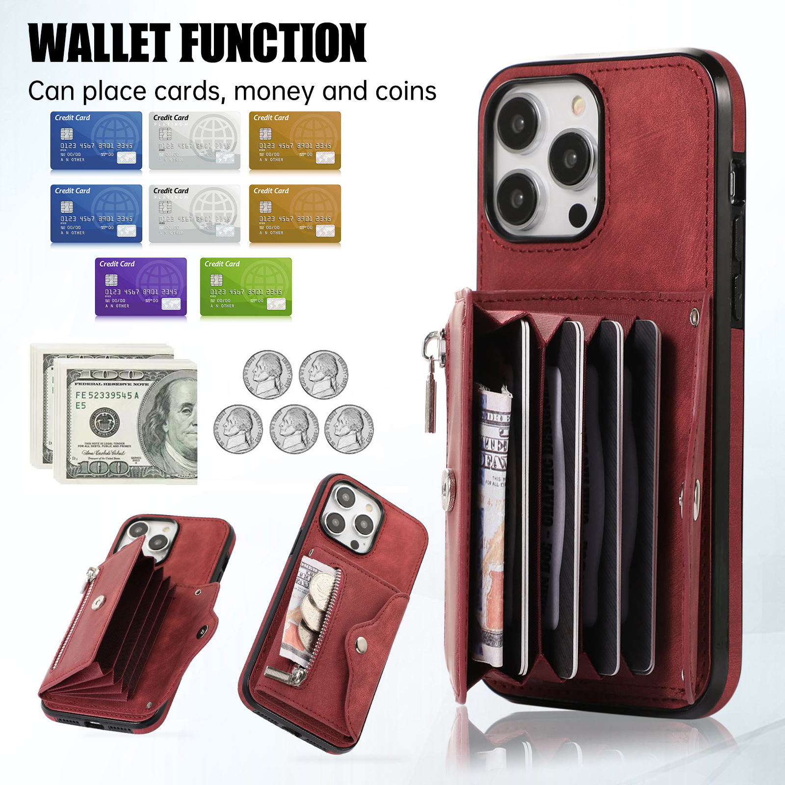 Crossbody Phone Case With Card Holder For Iphone And Samsung_voghion.com