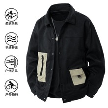 跨境秋装新款麂皮绒夹克男3D立体图 抖音罗蒙拼多多百亿爆款图