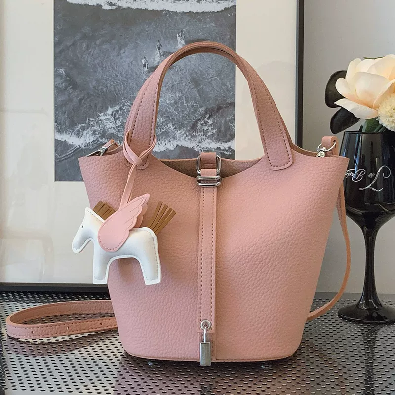 Summer handheld basket, fashionable shoulder bag, city style, South Korea