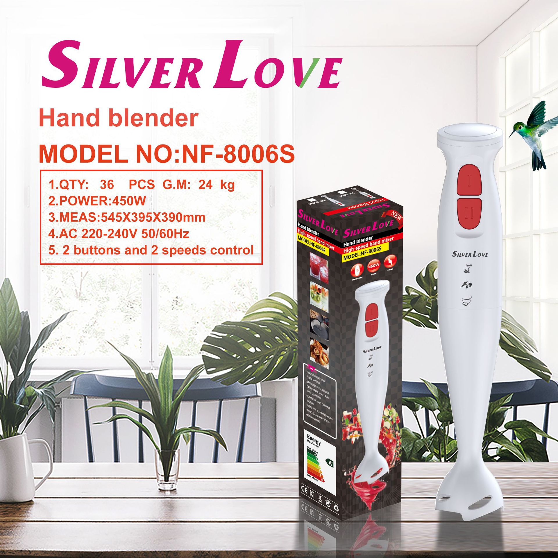 Cross-Border Multifunctional Hot-Selling European Kitchen Handheld Multifunctional Household Electric Mixer Cooking Stick Food Supplement Machine