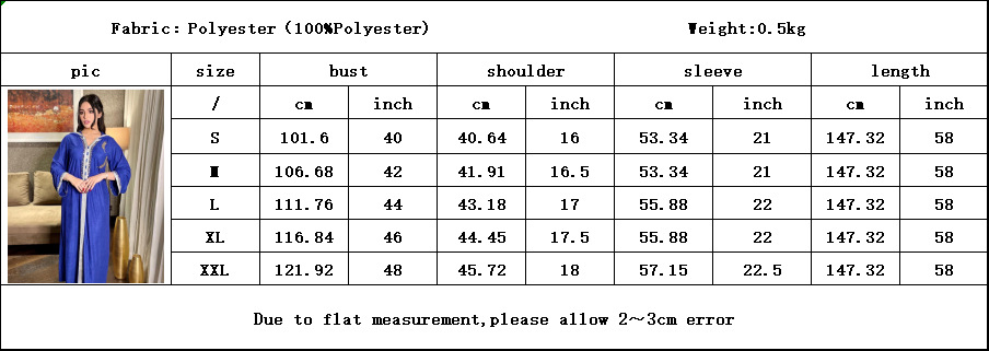 MQ001英文尺寸表