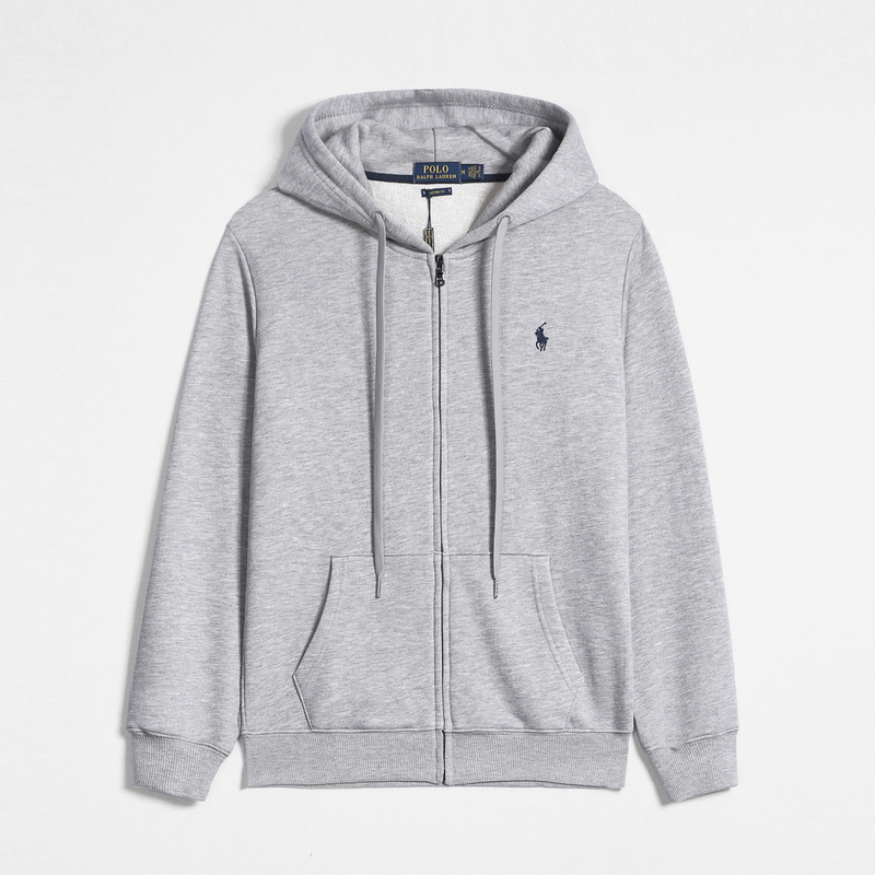 New zip-up Polo sweatshirt cardigan jacket with embroidery, unisex, loose casual hooded style for spring and autumn New zip-up Polo sweatshirt cardigan jacket with embroidery, unisex, loose casual hooded style for spring and autumn