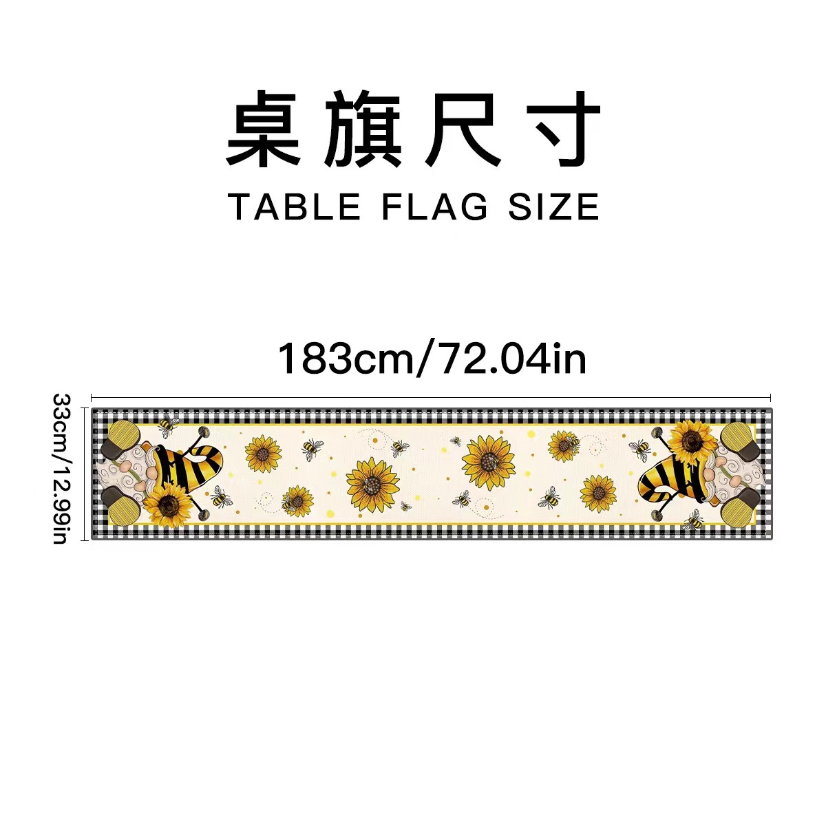 Nuevo transfronterizo impresión digital bandera de mesa Amazon patrón de abeja nórdica anticontaminante aislamiento térmico decoración de mesa de comedor