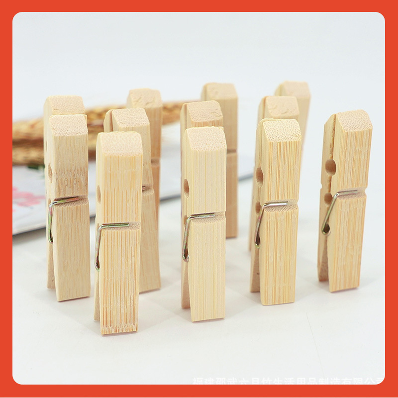 Large Clothes Clips for Drying Socks and Clothes in a Greenhouse, Bamboo Clips for Windproof Drying