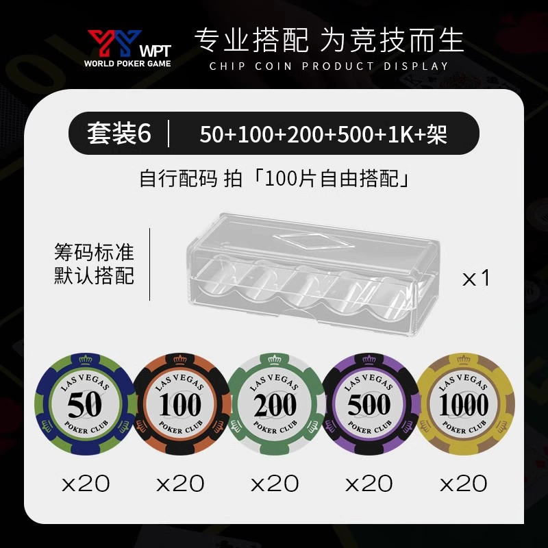 Набор чипов для покера Texas Hold'em полный комплект глина заплатка тип мацгон комната для карточной игры корона стиль чип монета