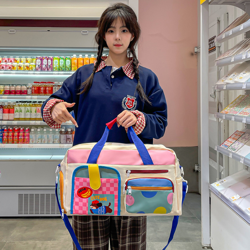 Cross-Border Dopamine High-Value Short-Distance Travel Bag Lightweight Maternity Bag Large-Capacity Boarding Bag Fashionable Fitness Bag for Women Cross-Border Dopamine High-Value Short-Distance Travel Bag Lightweight Maternity Bag Large-Capacity Boarding Bag Fashionable Fitness Bag for Women