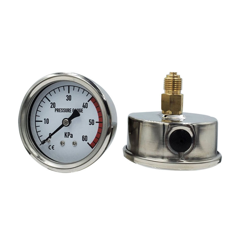 贝伊特BECO YN60压力表 60kpa轴向压力表气压表 不锈钢耐震压力表