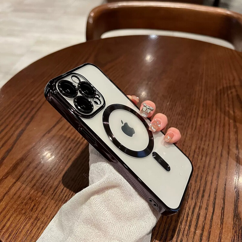 Apple 17ProMax 電気メッキ磁気充電携帯電話ケース iPhone15 レンズフィルムオールインクルーシブ 16E 保護カバーに適しています。|undefined