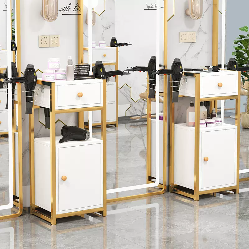 理发店美发工具柜子推车镜台柜子发廊理发柜收纳烫染工具车储物柜
