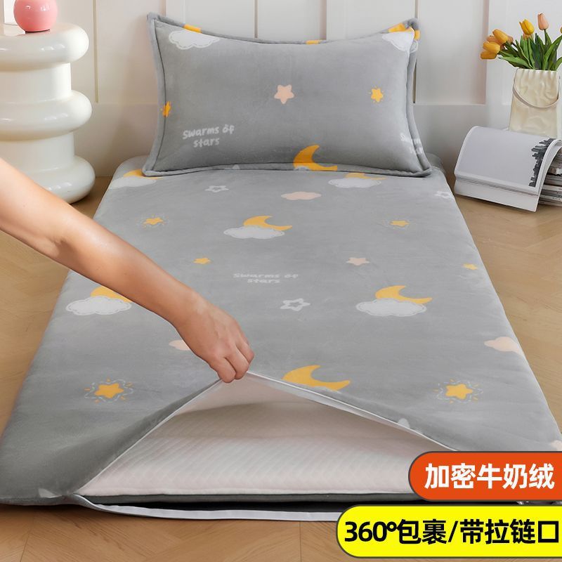 Invierno cálido con leche de veludo colchón cubierta colchón cubierta dormitorio universitario 90x190 colchón cubierta colchón