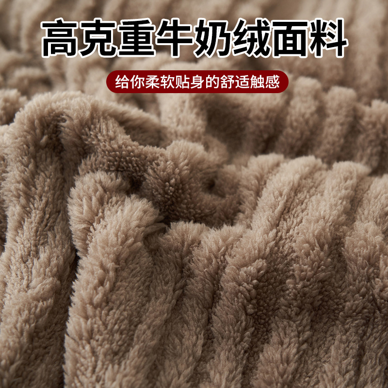 Dos lados engrosados leche coral cama de cuatro piezas en invierno más edredón cubierta de cama de brida de coral cama