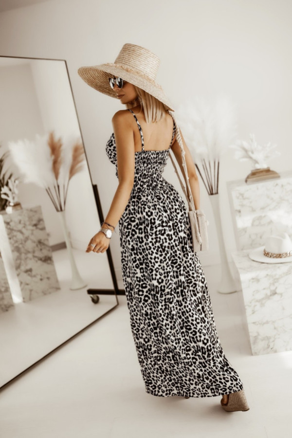 Women's Strap Dress Vintage Style V Neck Sleeveless Leopard Maxi Long Dress Daily display picture 11