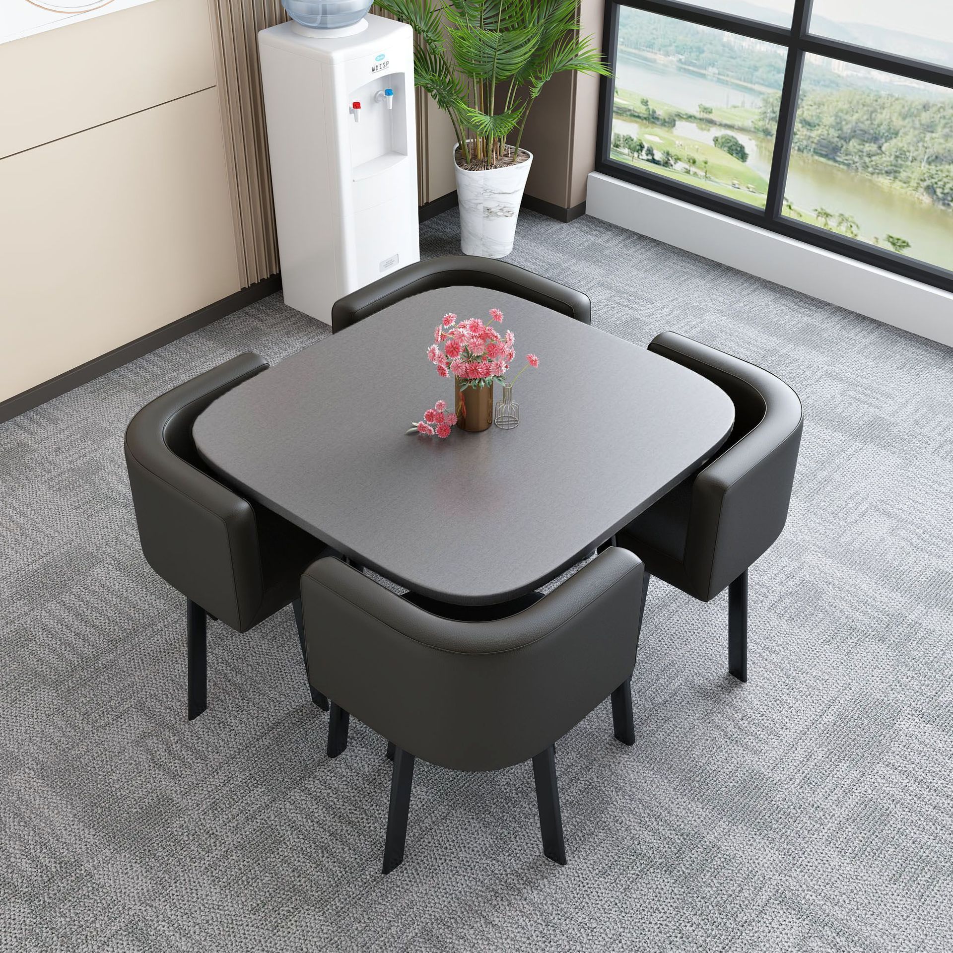 Mesa y silla de negociación simple mesa redonda de recepción de negociación casual mesa de recepción mesa comercial de té de leche y postres mesa y silla image 33