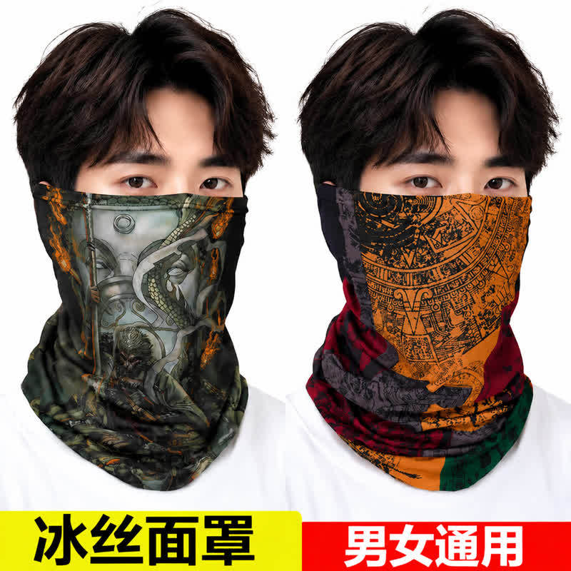 Cross-Border Sun Protection Mask, High-Elastic Ice Silk Marathon Windproof Hiking Neck Gaiter, Outdoor Cycling Headscarf