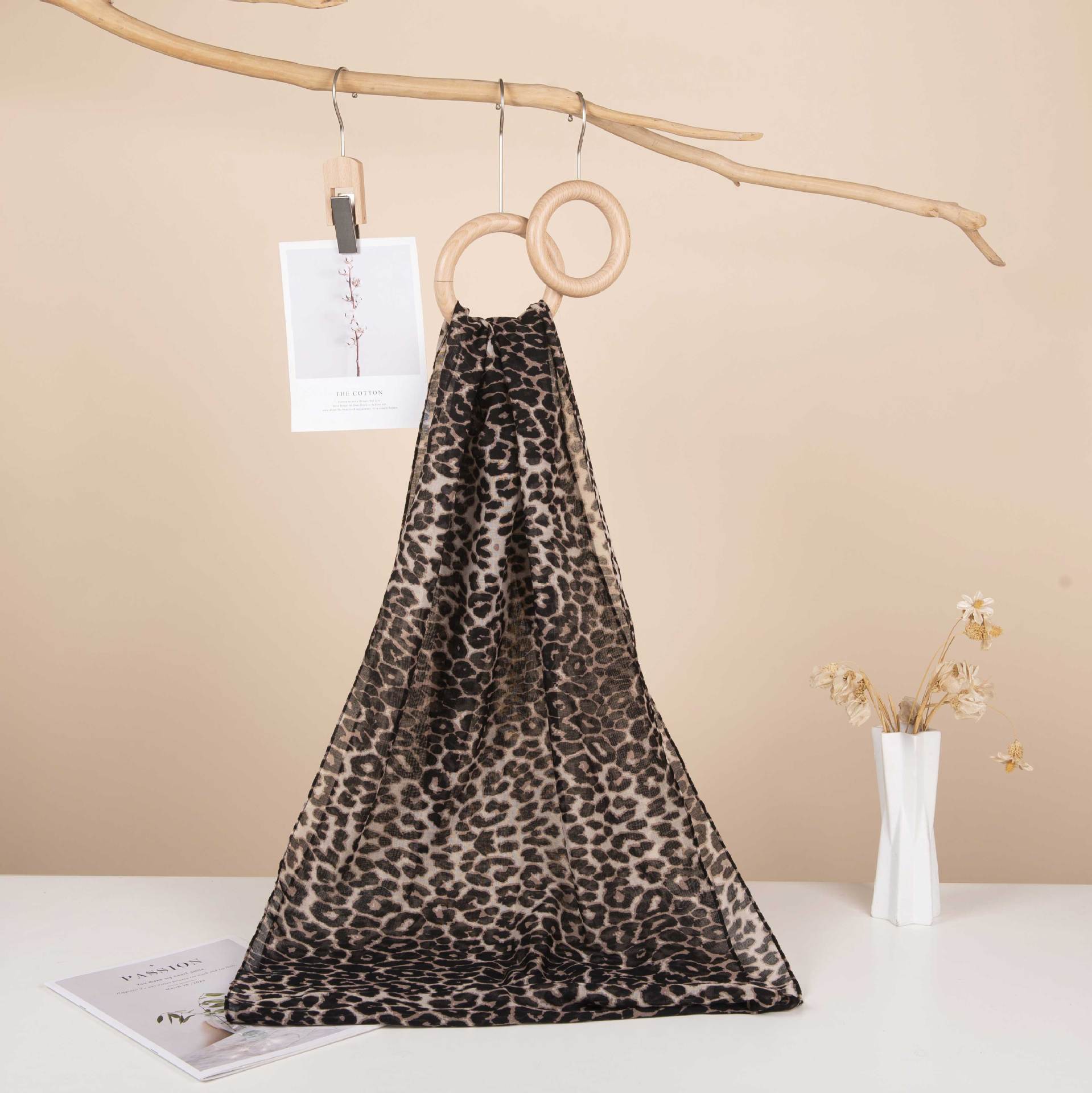 Outdoor Neck Gaiter, Cycling Scarf, Summer Thin Silk Scarf, Leopard Print, Women's Trendy Neck Protector, Small Scarf, Women's Motorcycle Windproof Scarf