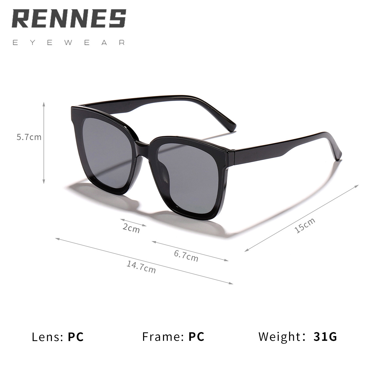 2024 nuevas gafas de sol simples con marco generoso retro transfronterizo