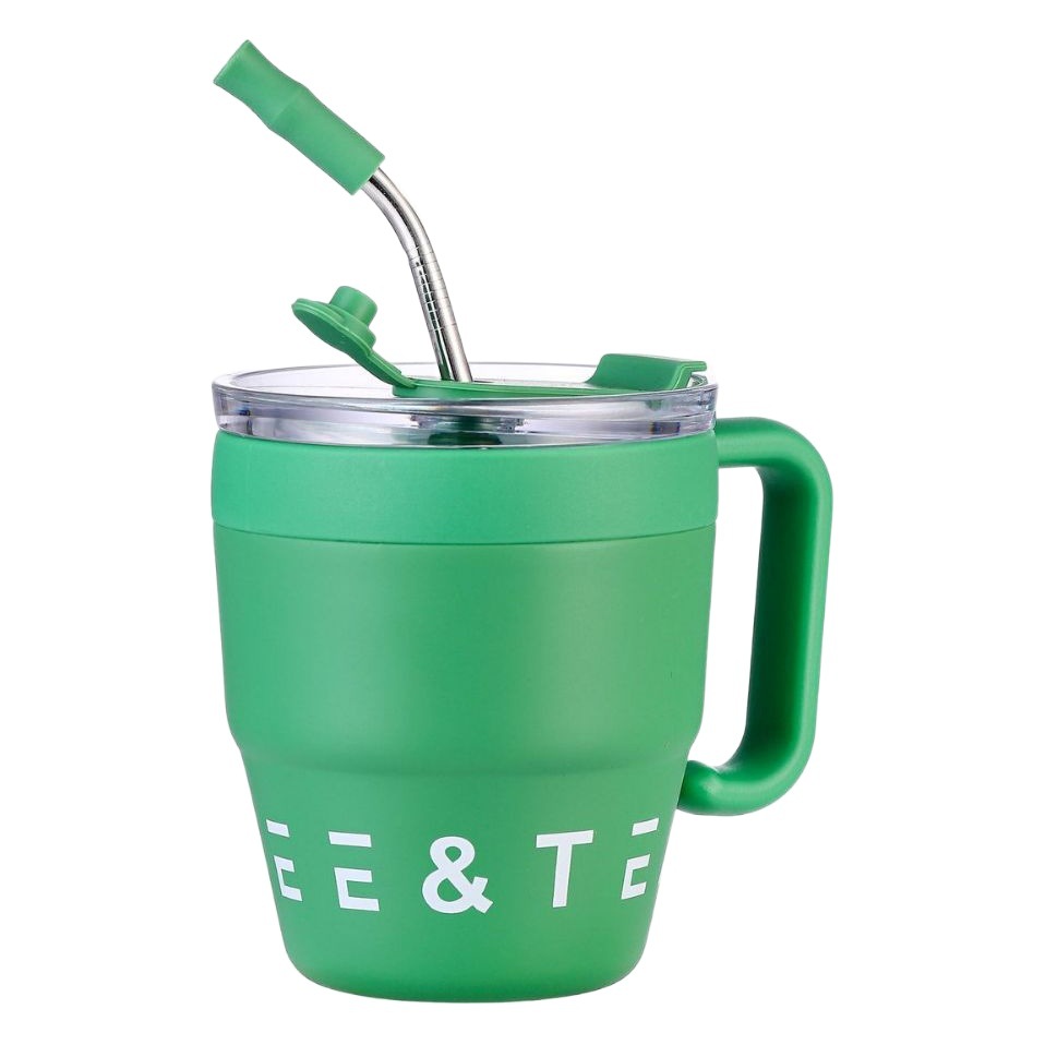 Despertador taza de café mango taza de paja taza de café de acero inoxidable taza de vacío hombres y mujeres taza de agua taza de oficina