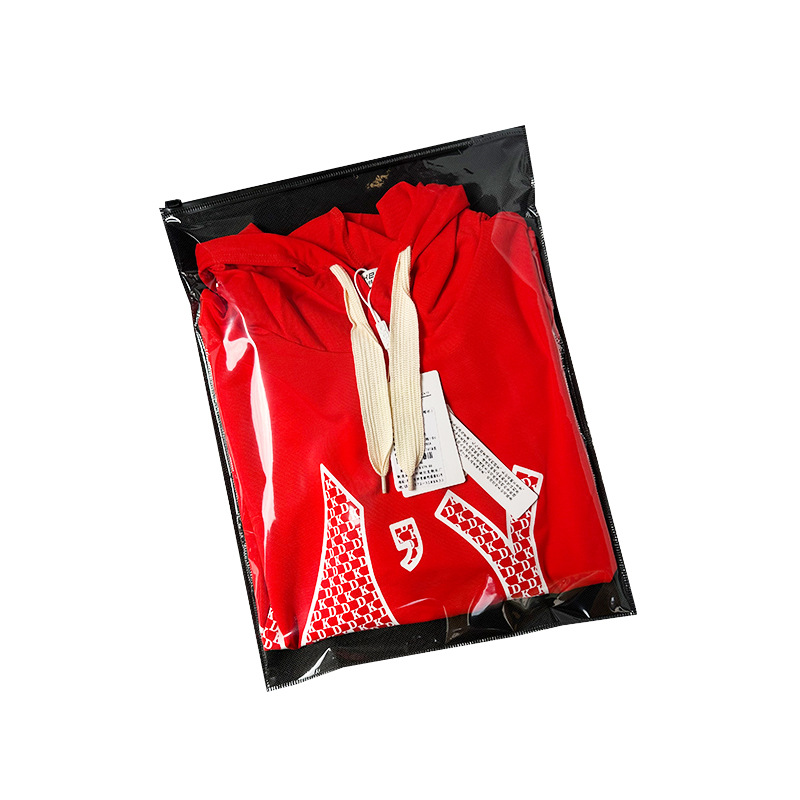 CPP transparente 6 Lado de seda transparente lado no tejido 70g ropa embalaje cremallera bolsa al por mayor