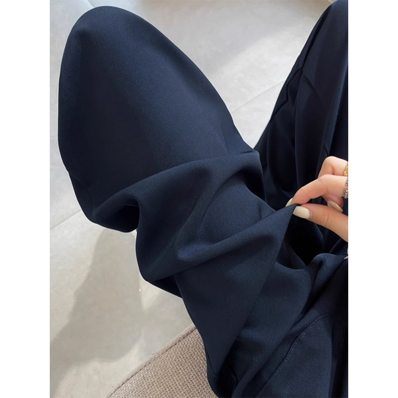 Pantalones de piernas anchas estrechas de alta sensación 2024 otoño nuevo estilo de cintura alta caída sensación de pantalones de trapazo recto pantalones largos