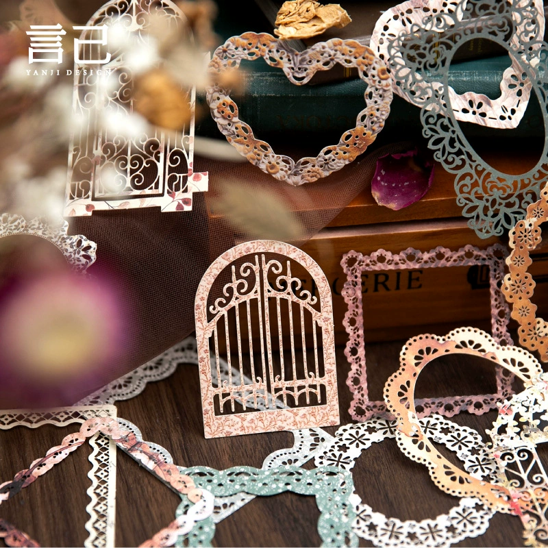 Бумага для творчества Jilu Yanyi Cloud Whisper Series: винтажная бумага с кружевной каймой для журналов и фоновых элементов DIY