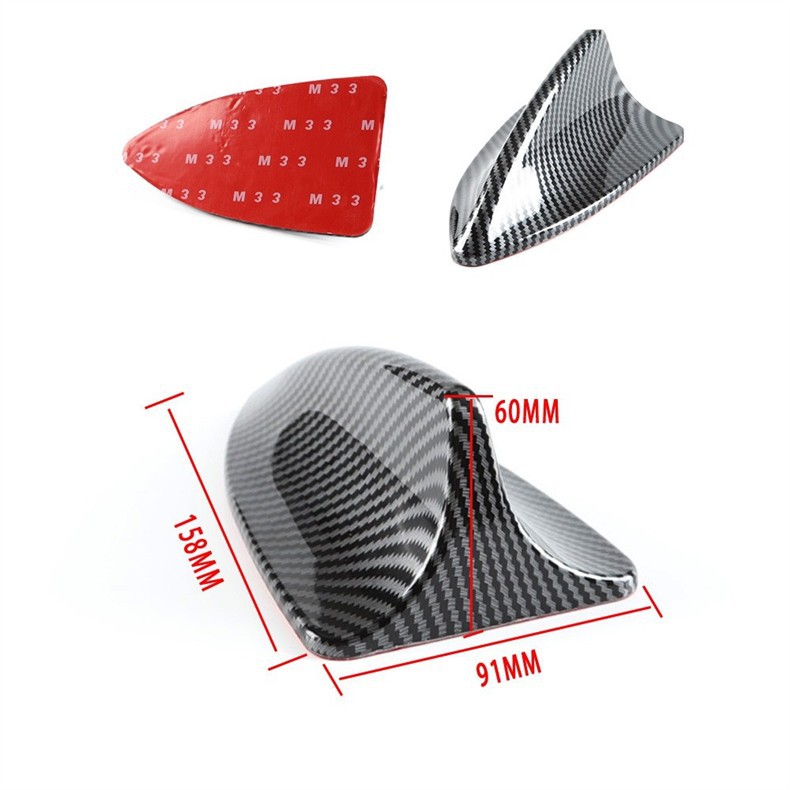 Cross-border car decoration carbon fiber pattern antenna, universal modification shark fin antenna, wireless roof spoiler antenna