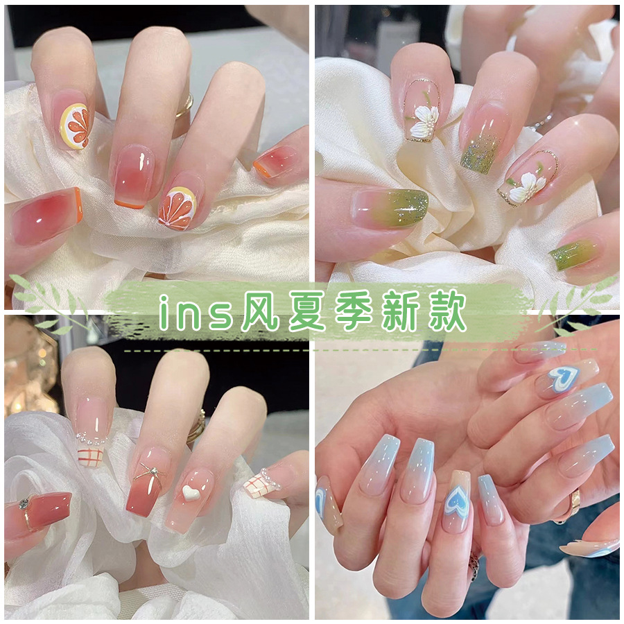 夏季新款穿戴甲蝴蝶甜美可爱小清新温柔少女风热卖批发穿戴甲合集