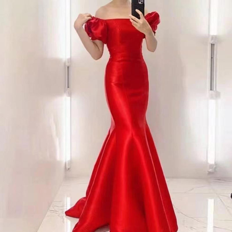 El Comercio Exterior de Europa y América Amazon AliExpress deseo las nuevas mujeres sexy fishtail adelgazamiento largo vestido Bola Del Banquete