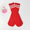 Three bar striped long tube socks cotton overlap students perform socks, children's football socks